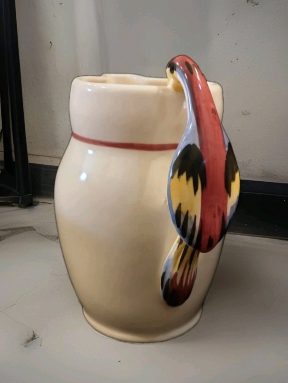 Vintage CAMARK Pottery Lovely Parrot Handle Creamer Pitcher #131 USA